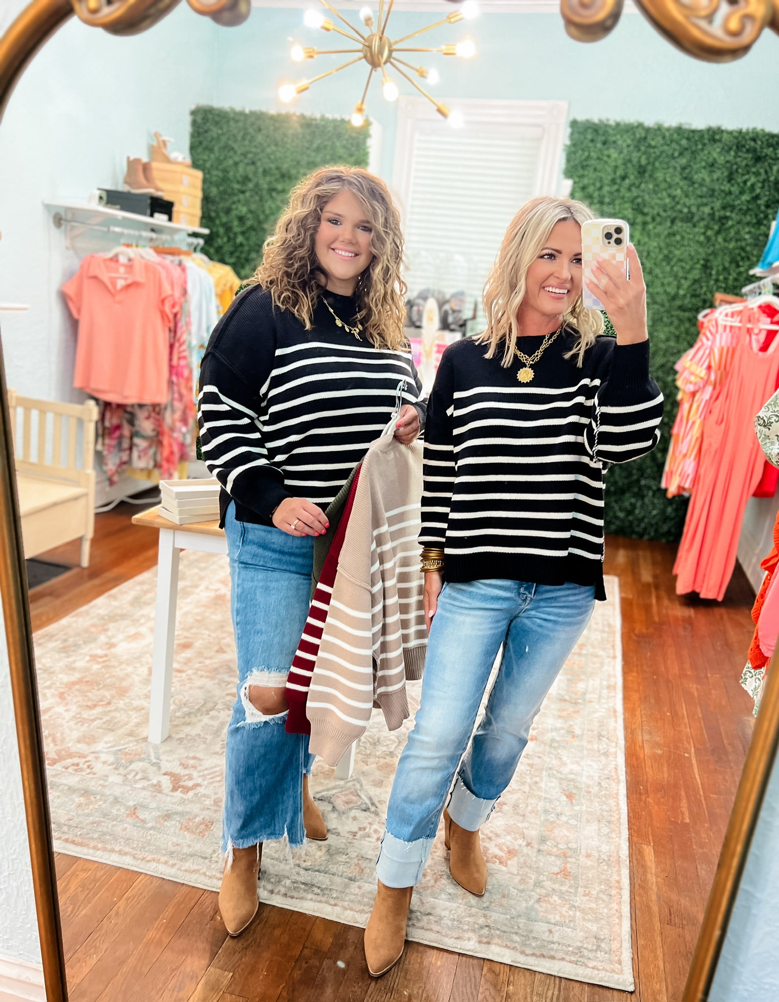 Sucker For You Striped Sweater - Black