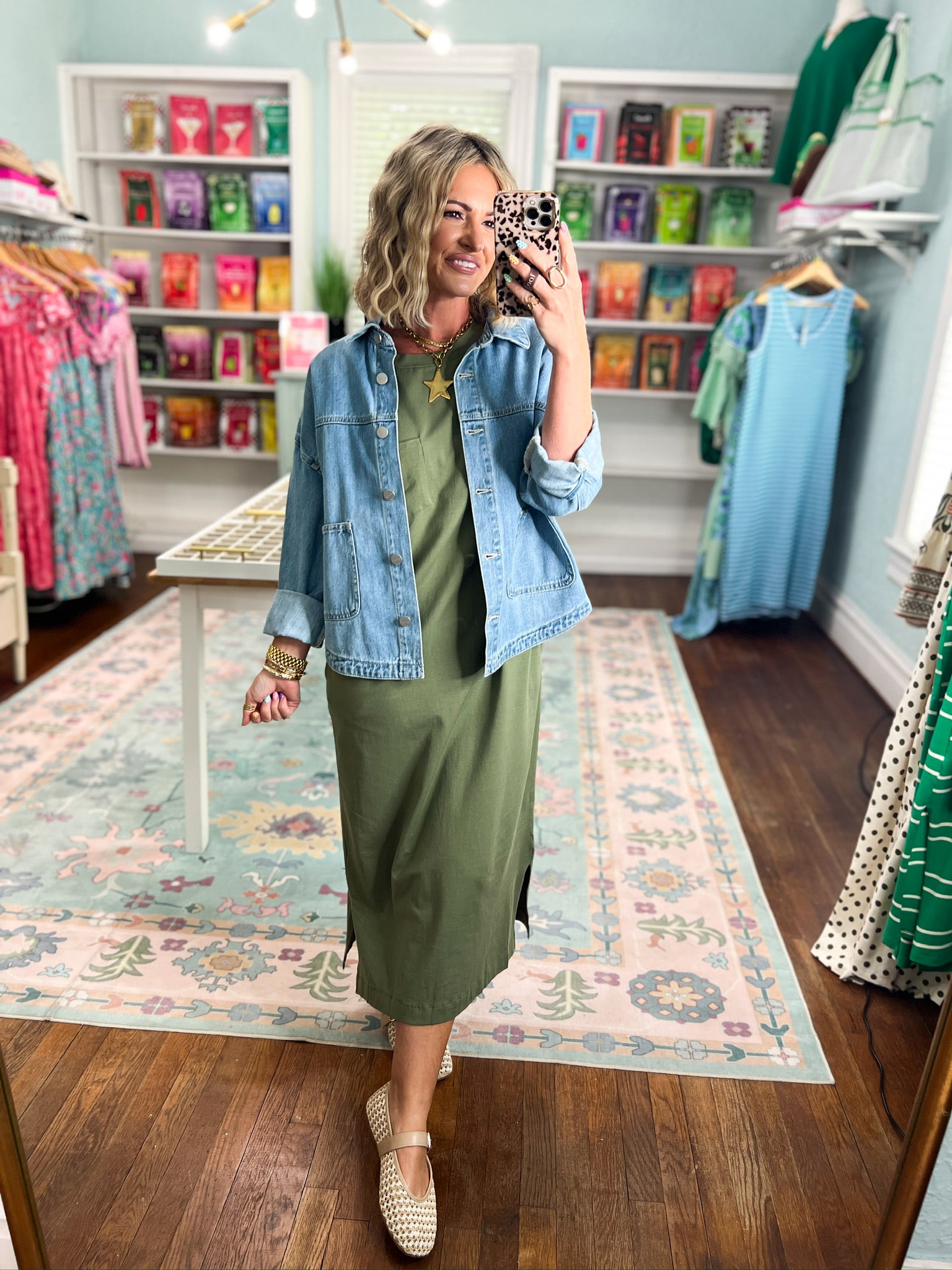 A Clear Mind Midi Dress - Lt. Olive
