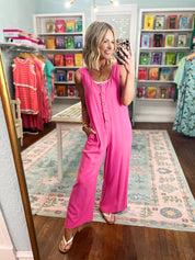 My Daily Favorite Button-Up Tank Jumpsuit