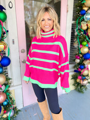 Colorful Personality Stripe Sweater Top