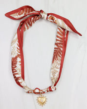 Lillie Scarf Charm Necklace - Rust Beige
