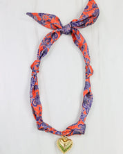 Serafina Scarf Charm Necklace - Purple Orange