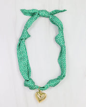 Serafina Scarf Charm Necklace - Green