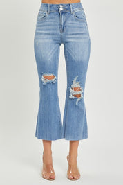 Risen Curvy High Rise Crop Flare Jeans