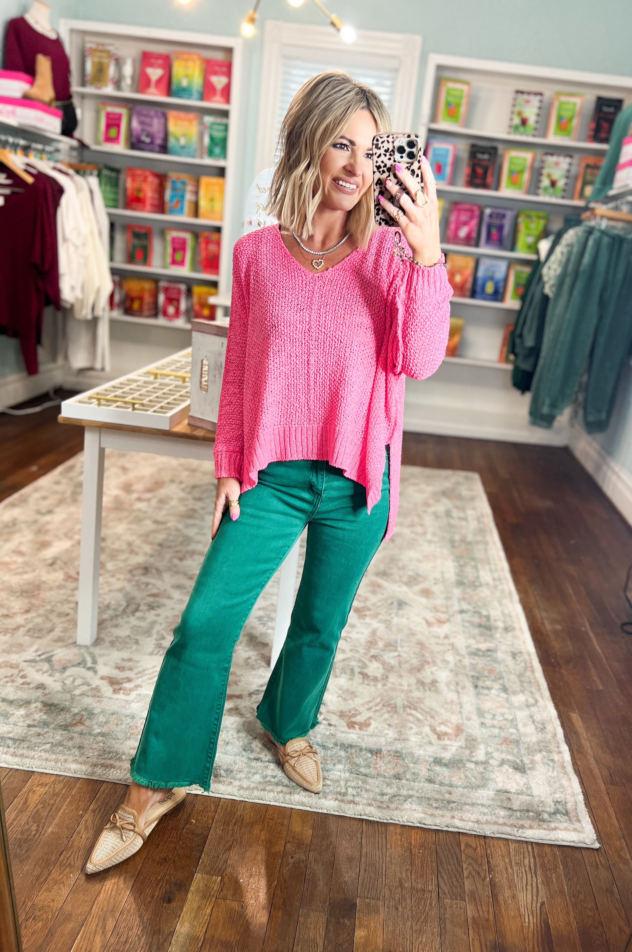 Come As You Are Bootcut Denim Pants - Dark Green