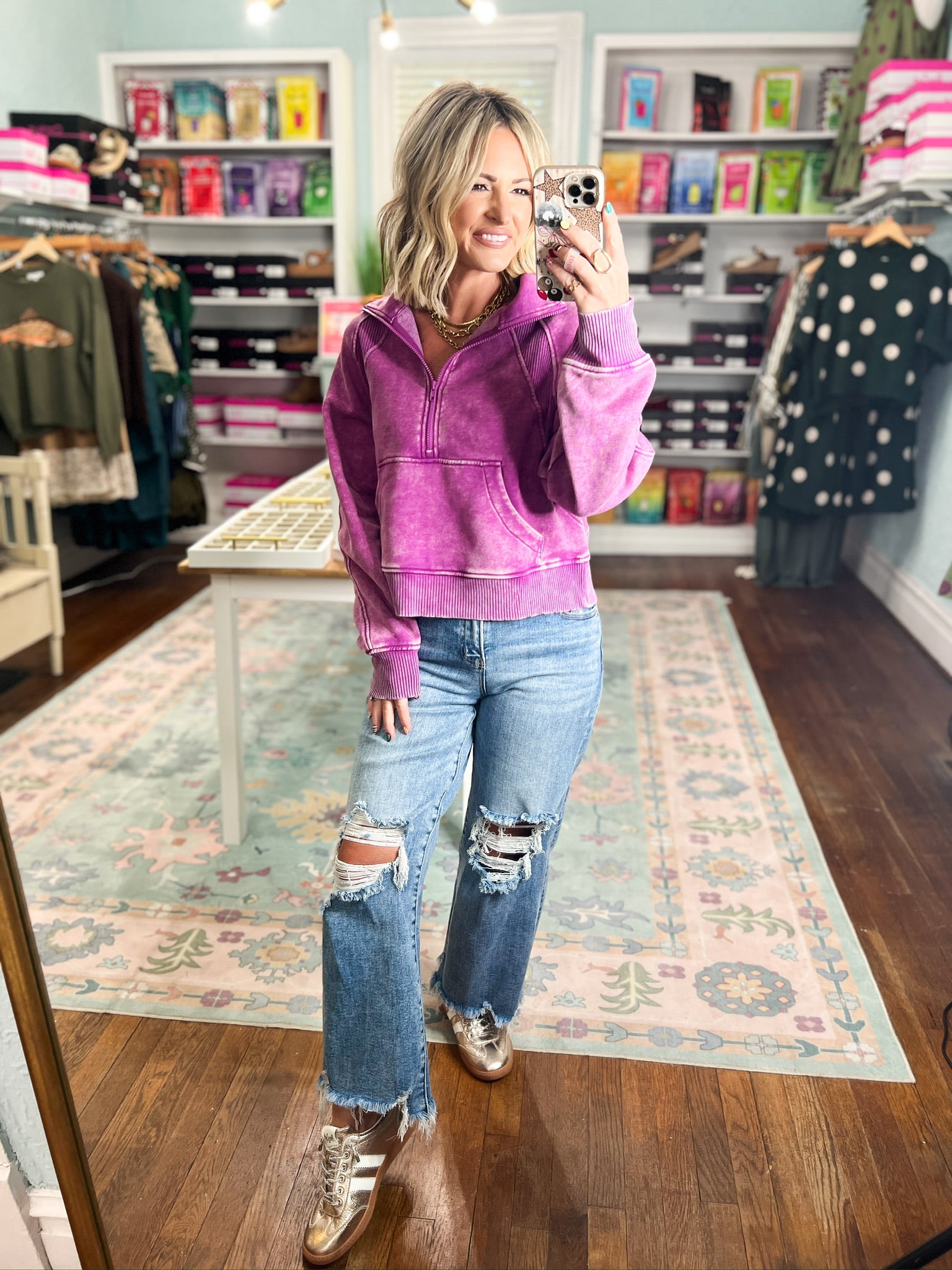 Wondering About the Wind Fleece Pullover - Lt. Plum