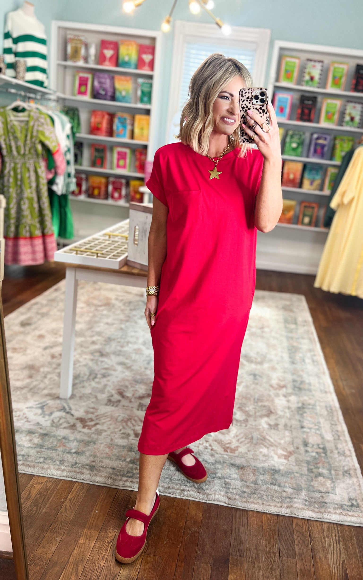 A Clear Mind Midi Dress - Ruby