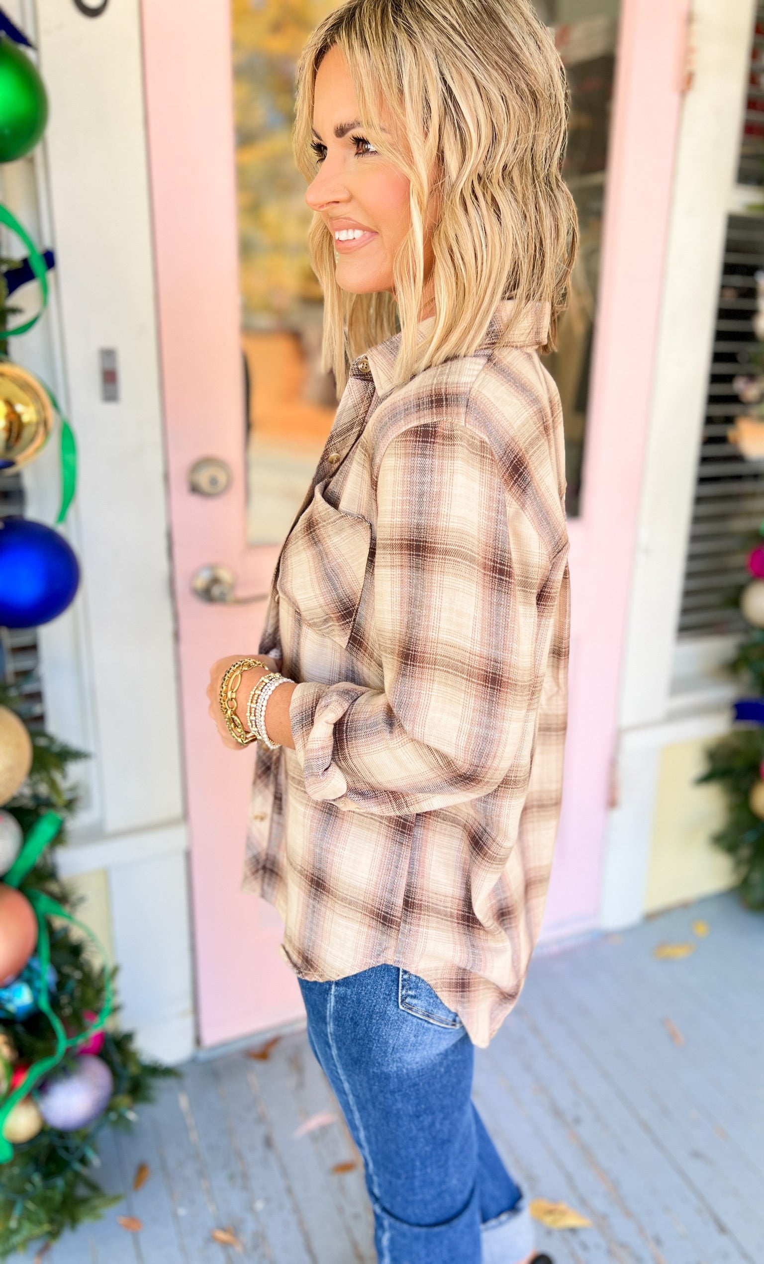 Easy to Style Plaid Boxy Top