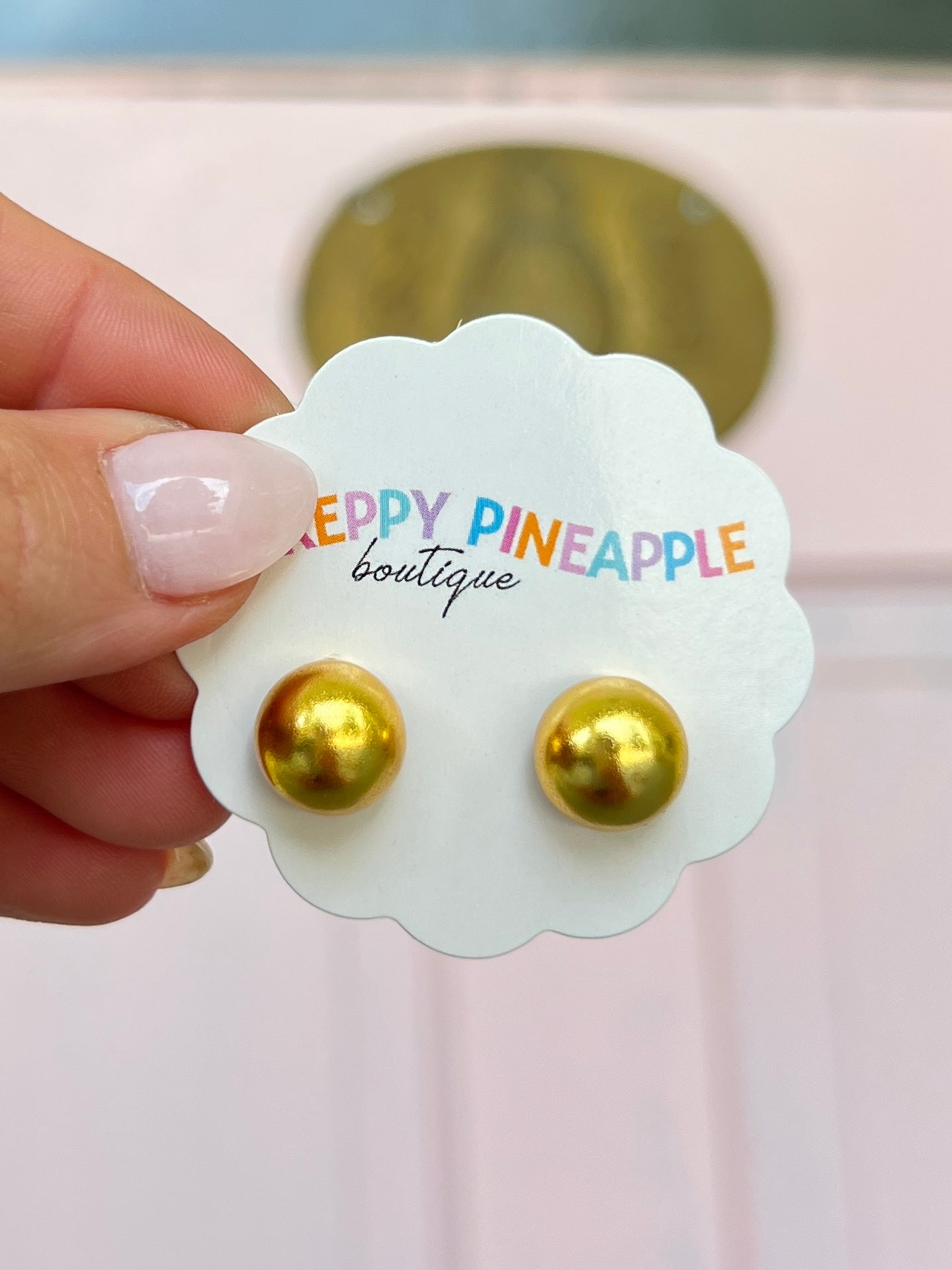 Dome Shape Stud Earrings