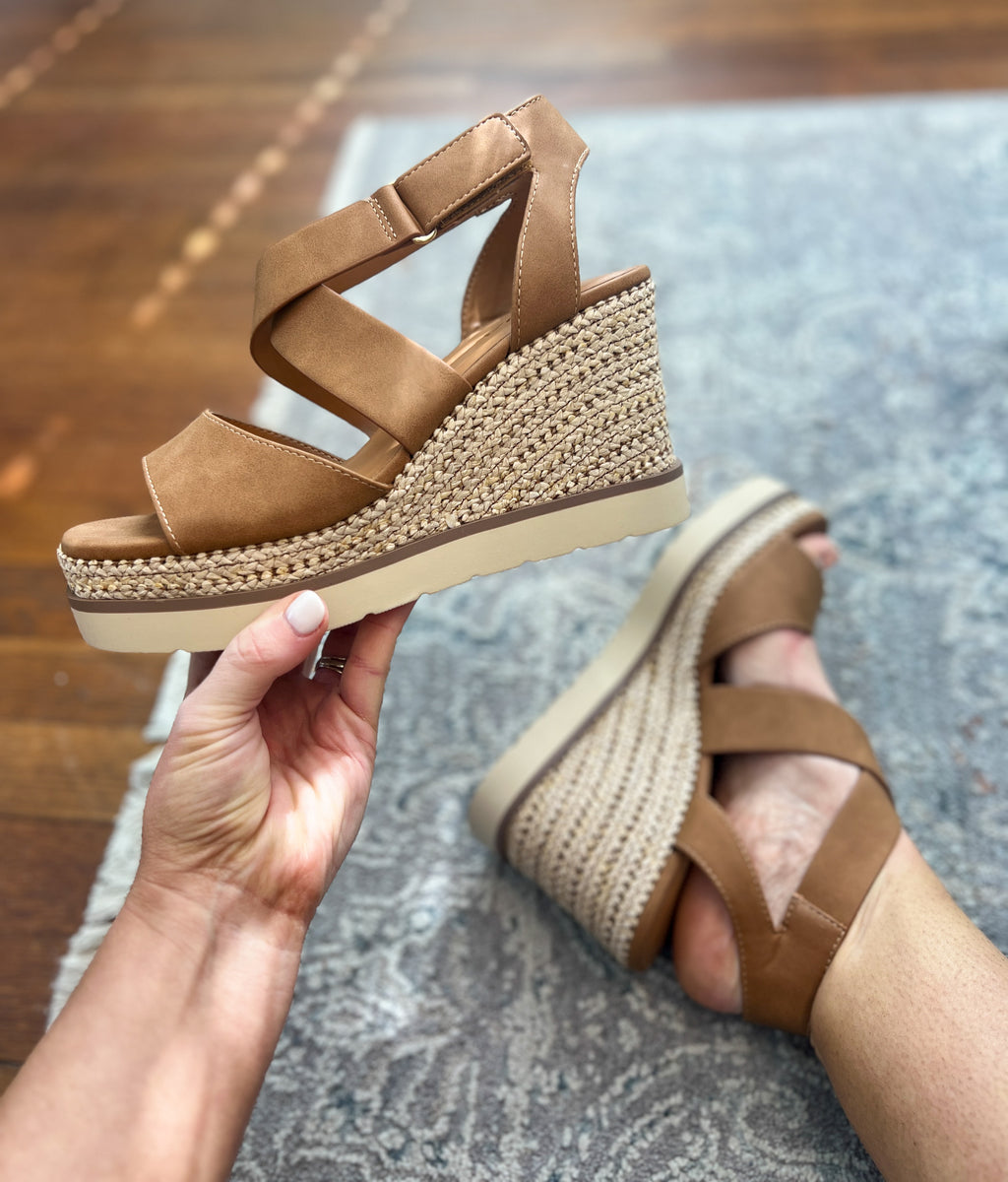 Churro Wedge Sandal - Tan – Preppy Pineapple Boutique