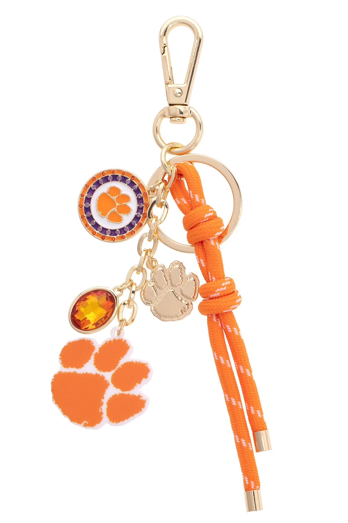 Clemson Tigers Cluster Bag Charm - Orange/Gold