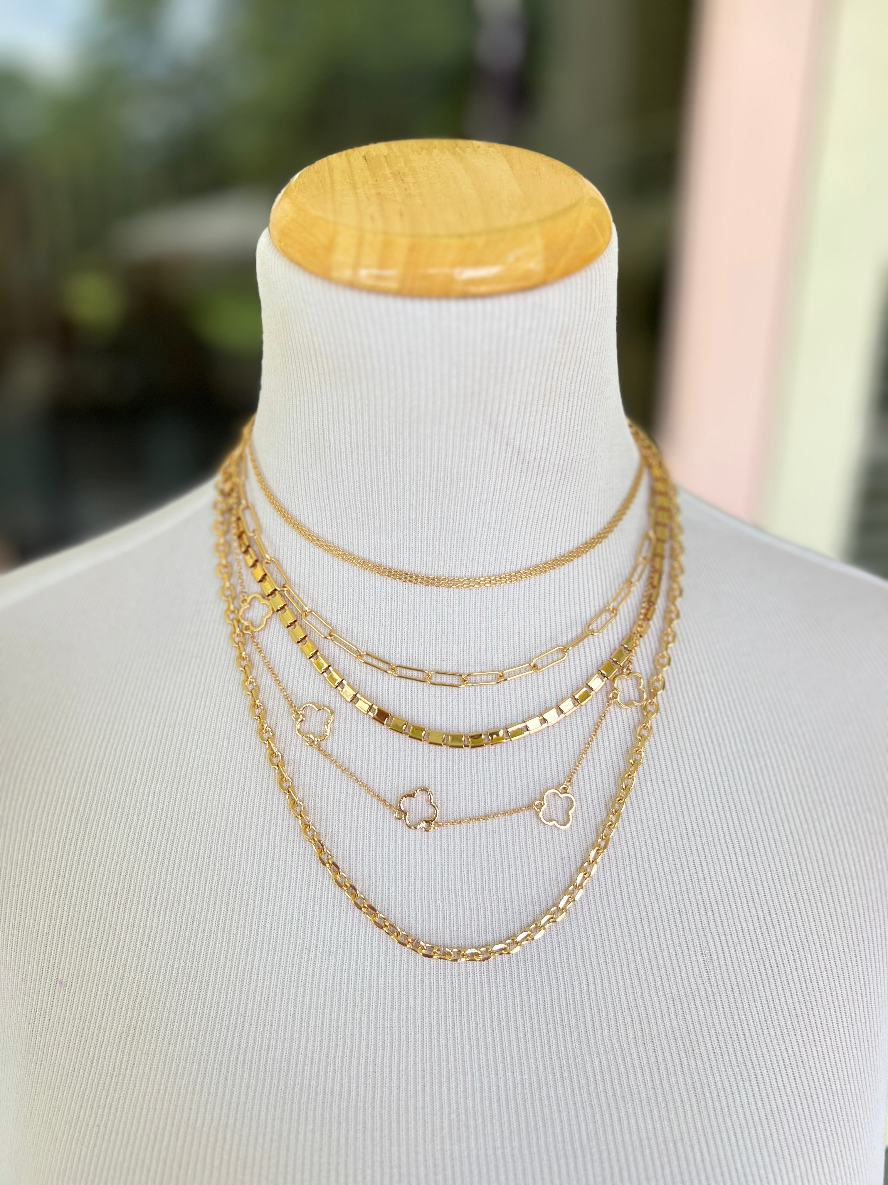 5 Layered Multi Chain Necklace