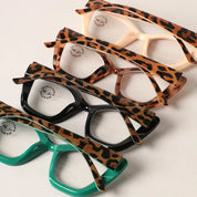 Leopard Colored Frame Reading Glasses - Black