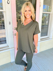 Slow Mornings Loungewear Set - Dark Olive