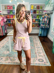Seeking the Sun Jersey Tank Shorts Set - Blush