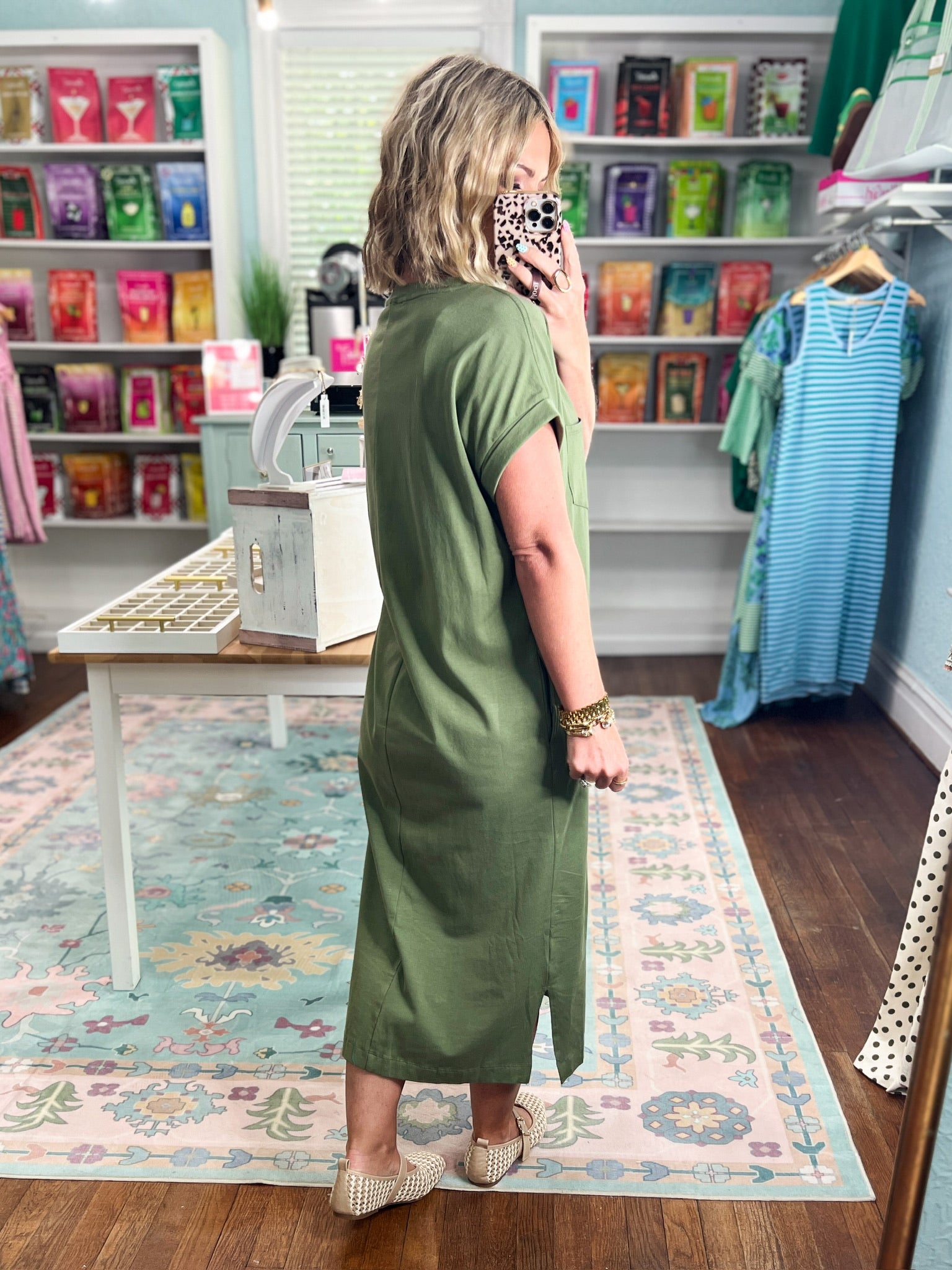 A Clear Mind Midi Dress - Lt. Olive