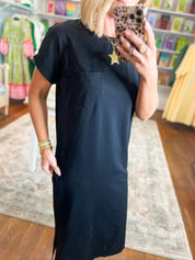 A Clear Mind Midi Dress - Black