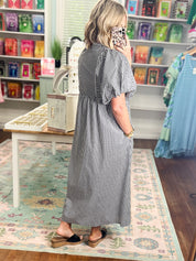 Purely Charming Polka Dot Midi Dress - Black