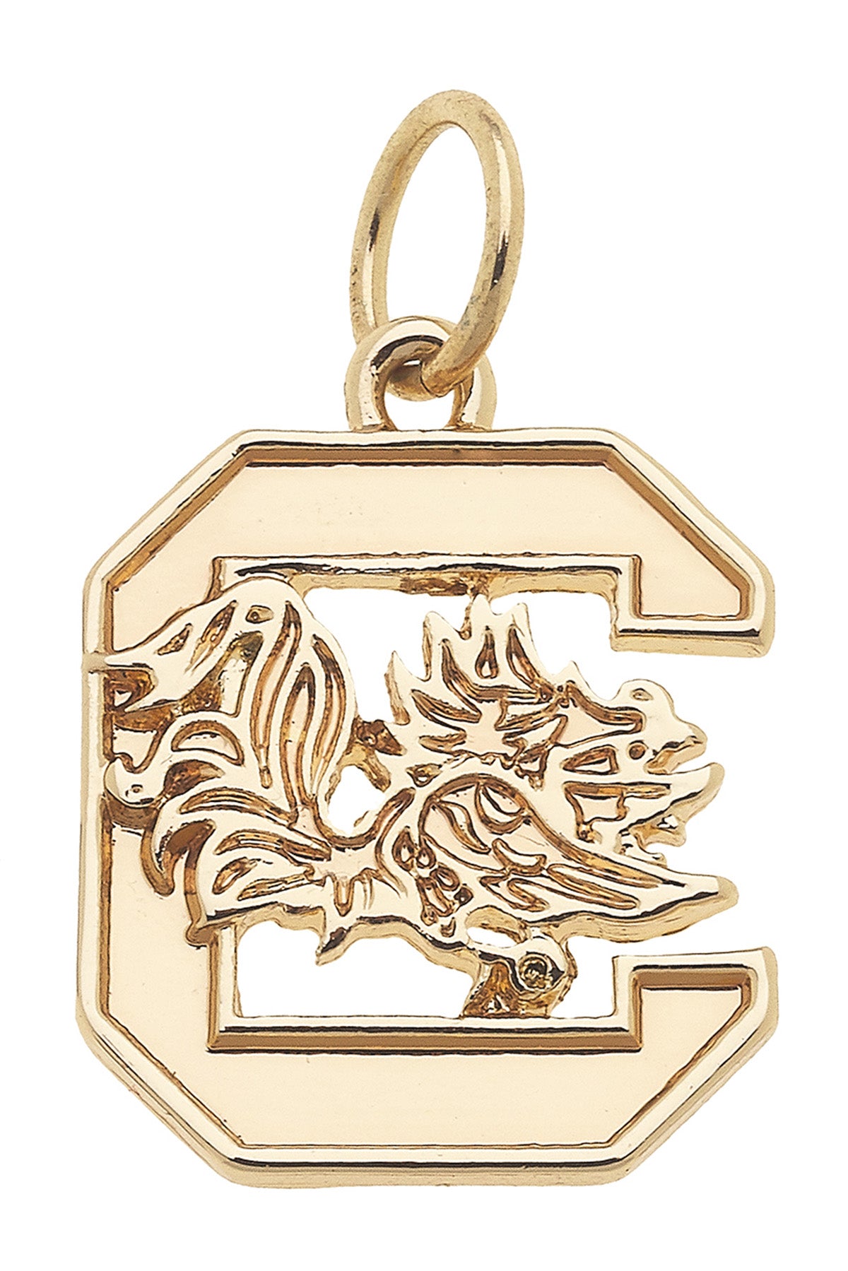 Charmed - Shiny Gold Gamecock Logo Charm