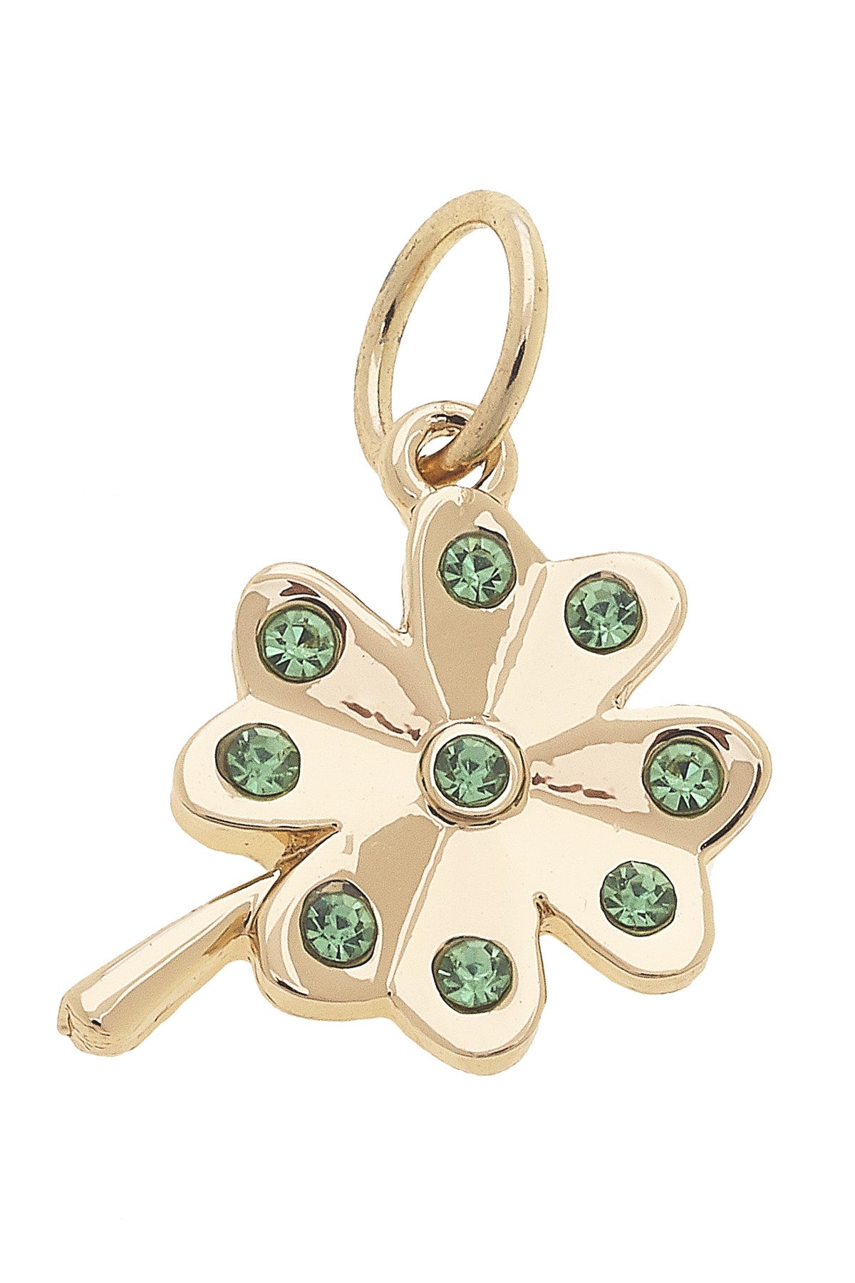 Charmed | Green Pavé Shamrock in Shiny Gold