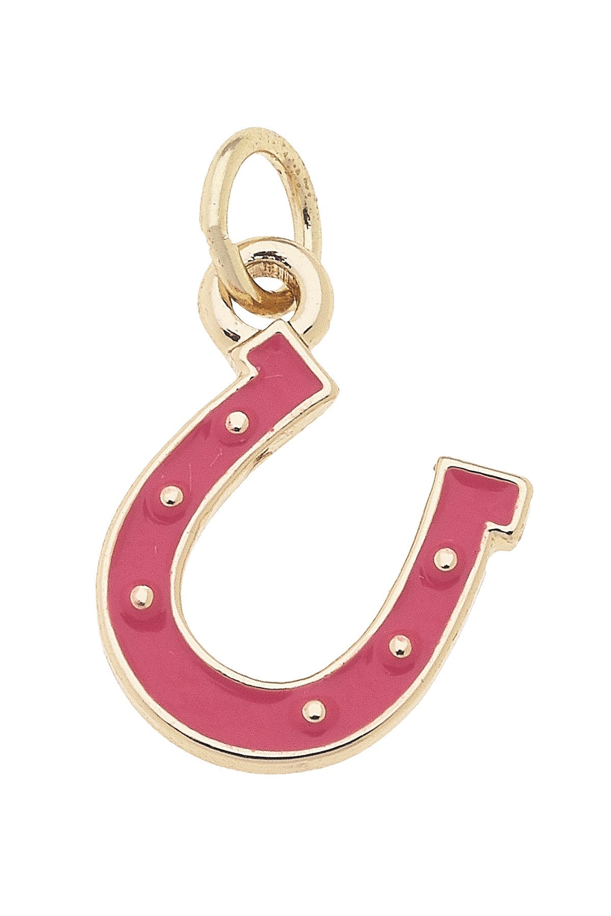 Charmed - Enamel Horseshoe Charm in Fuchsia