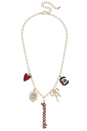 South Carolina Gamecocks Paper Clip Charm Collector Necklace - Gold