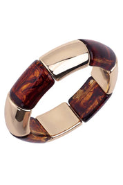 Jasmine Resin Stretch Bracelet -Tortoise