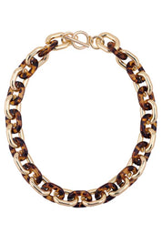 Ava Resin Linked Toggle Necklace - Tortoise