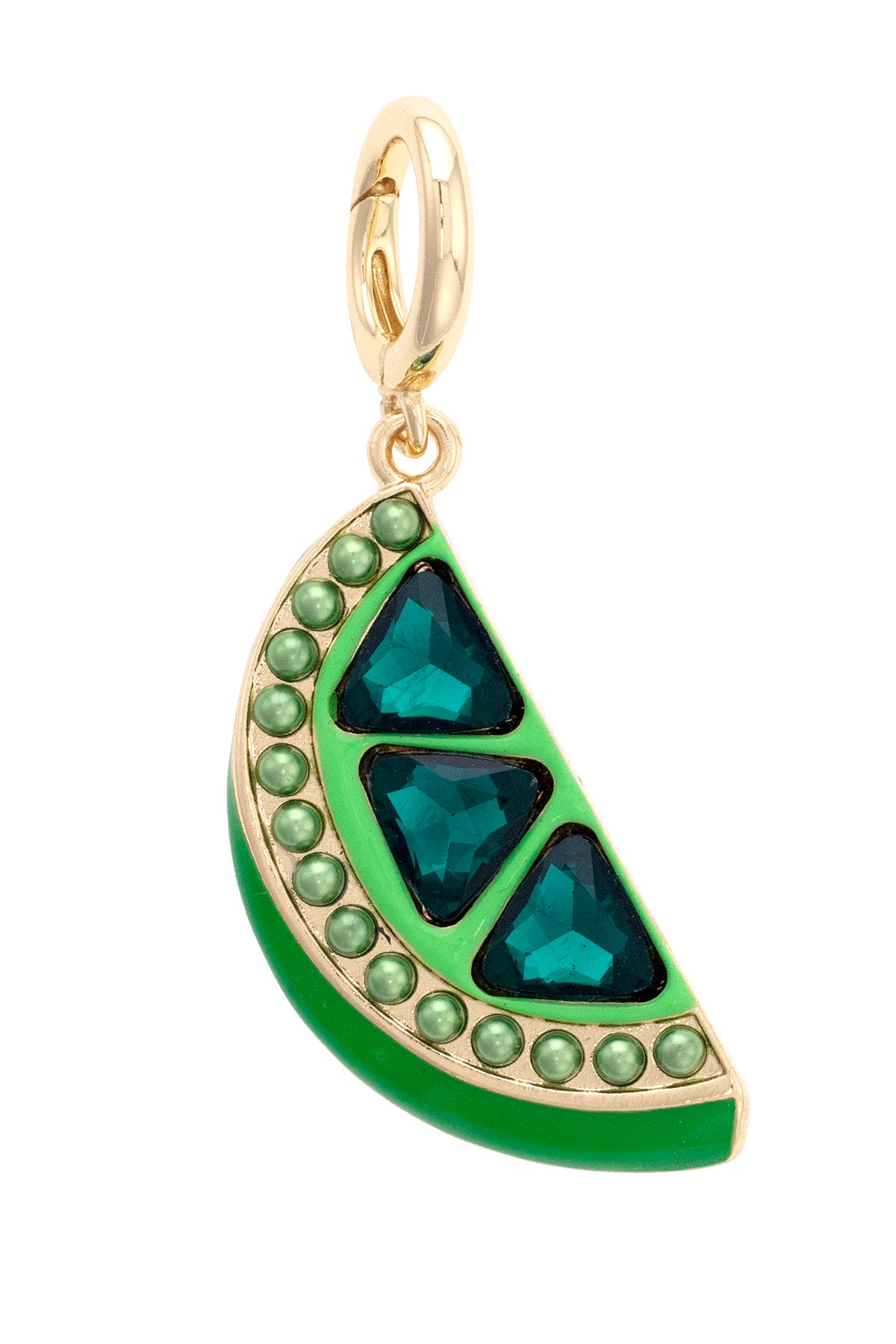 Charmed | Pavé Lime Wedge Charm in Green