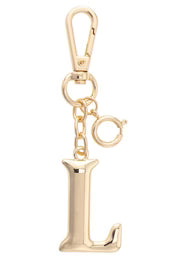 Letter Initial Bag Charm in Shiny Gold