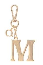 Letter Initial Bag Charm in Shiny Gold