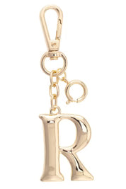 Letter Initial Bag Charm in Shiny Gold