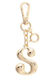 Letter Initial Bag Charm in Shiny Gold