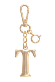 Letter Initial Bag Charm in Shiny Gold