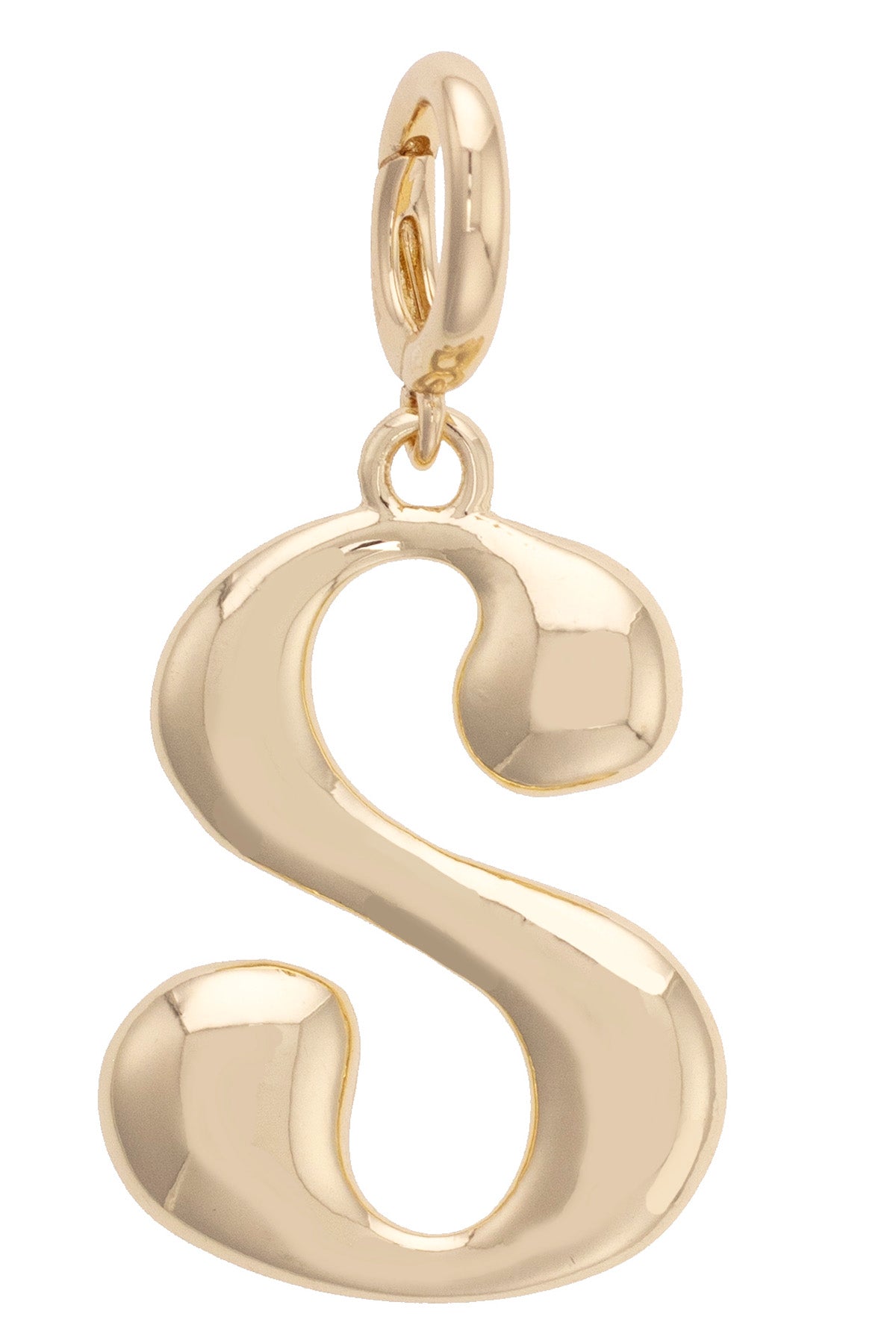 Charmed | Letter Initial Pendant Charm in Shiny Gold