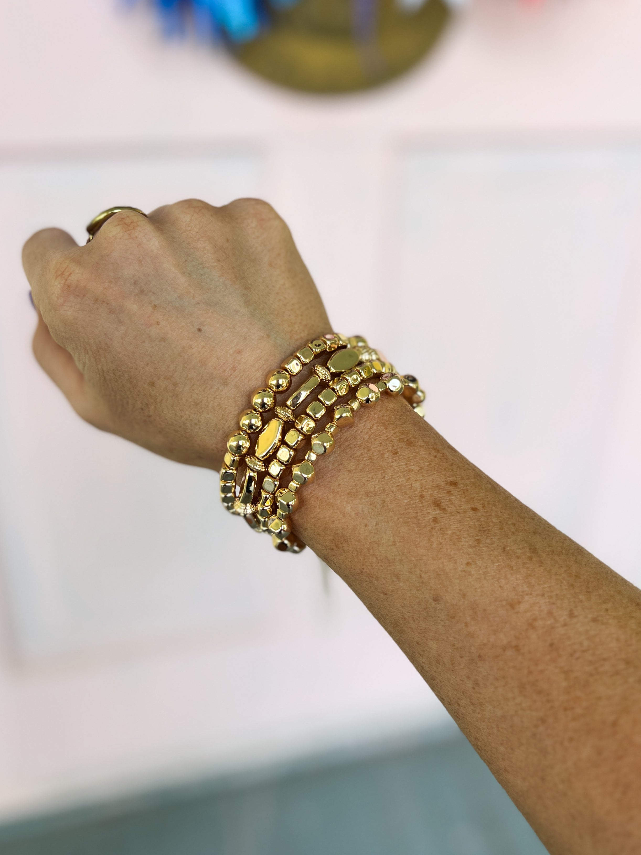 Multi Shape Bracelet Set - Gold