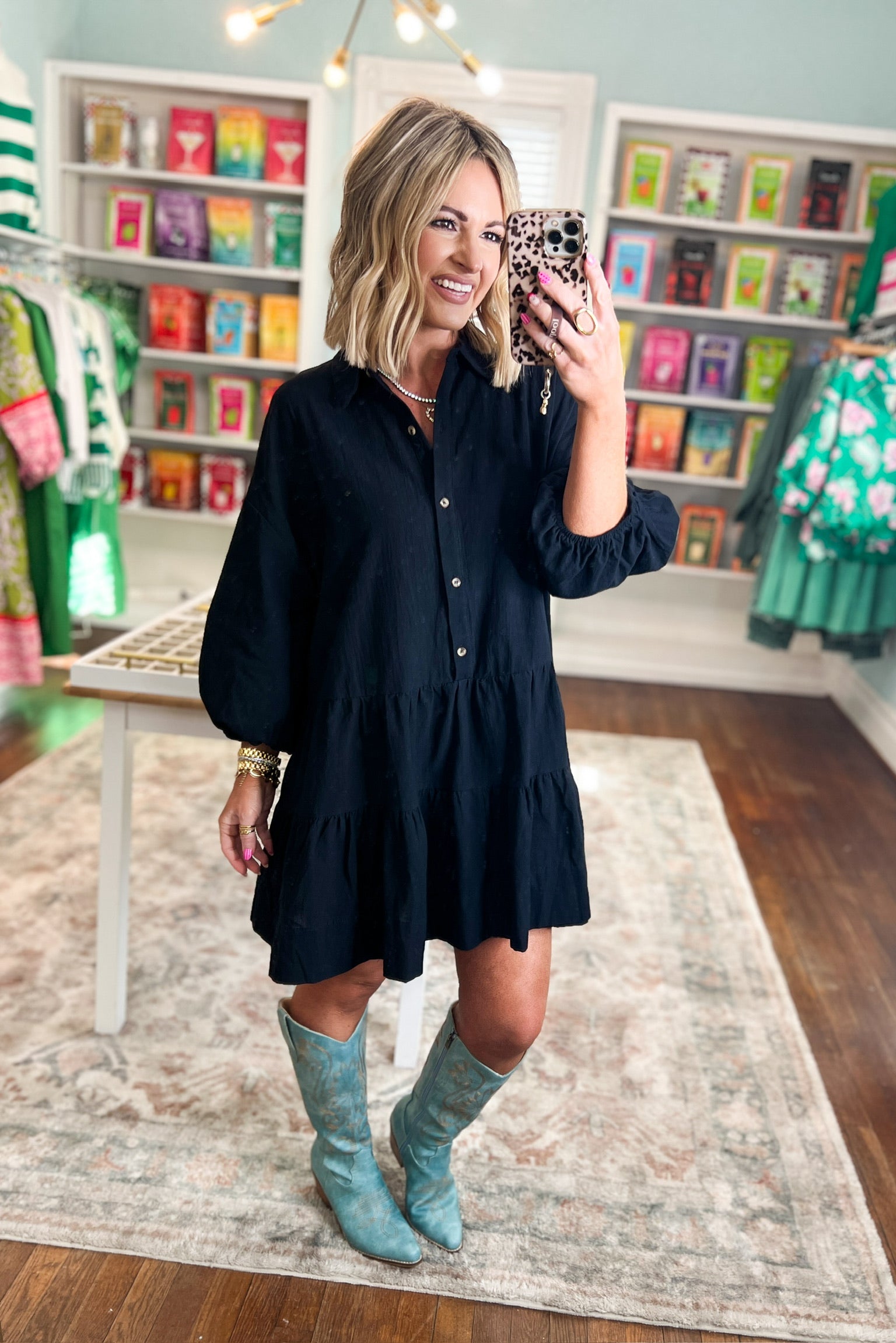 The Certainty Tiered Shirt Dress