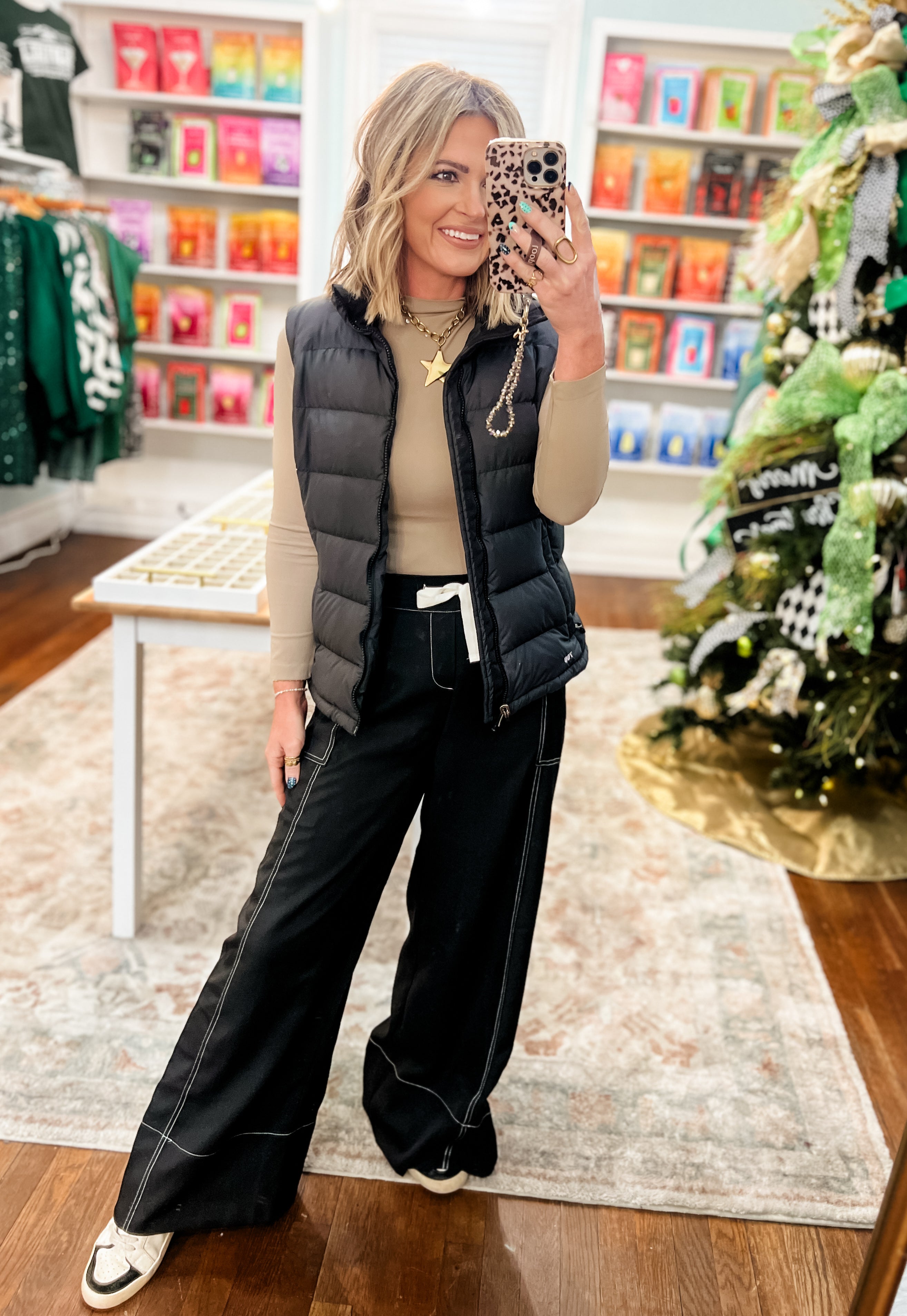 Calm Energy Wide Leg Crop Pants - Black