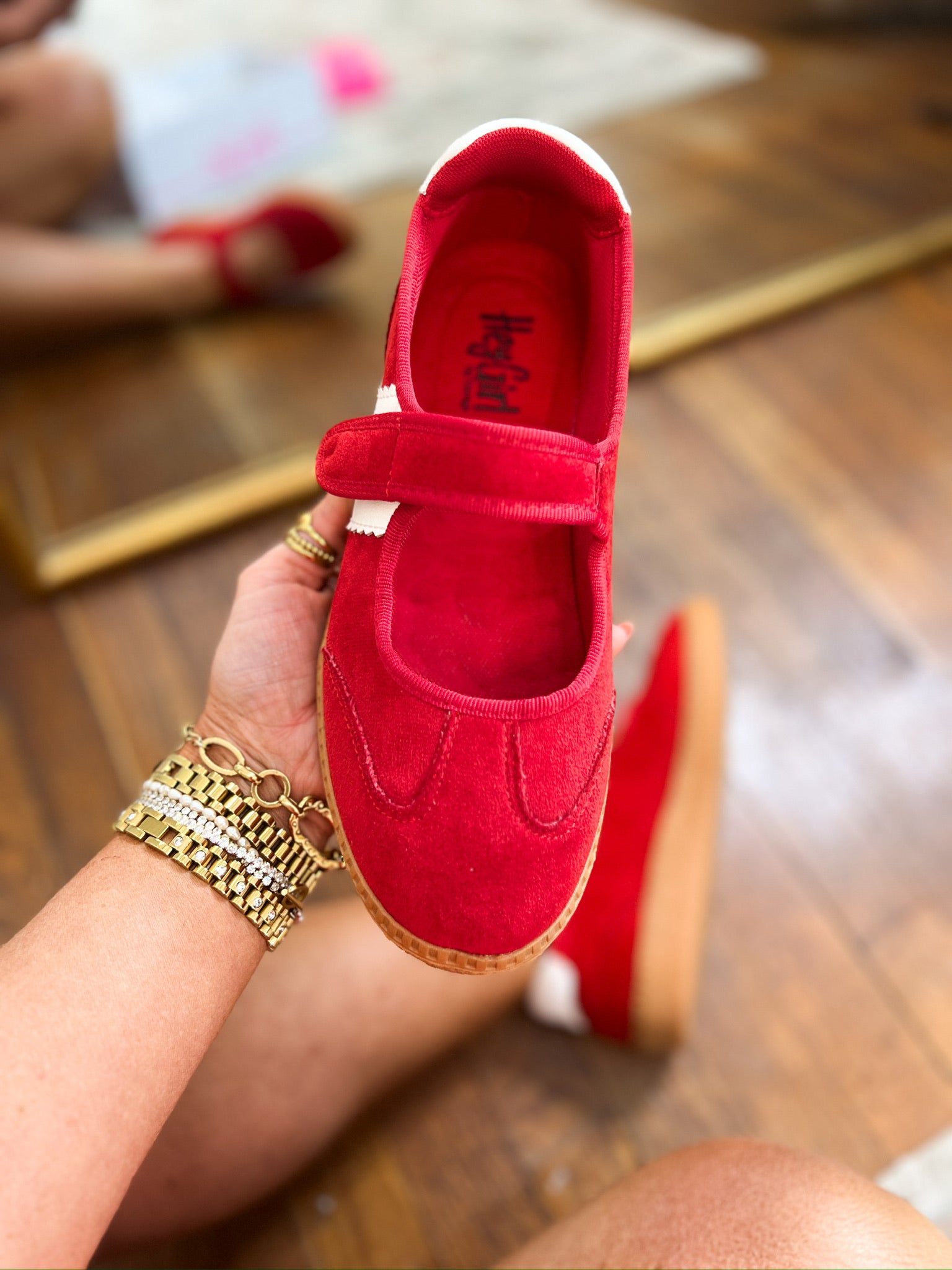 Corkys | Calm Down - Red Faux Suede