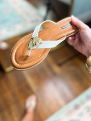 Lumi Embellished Flat Sandals - Ice