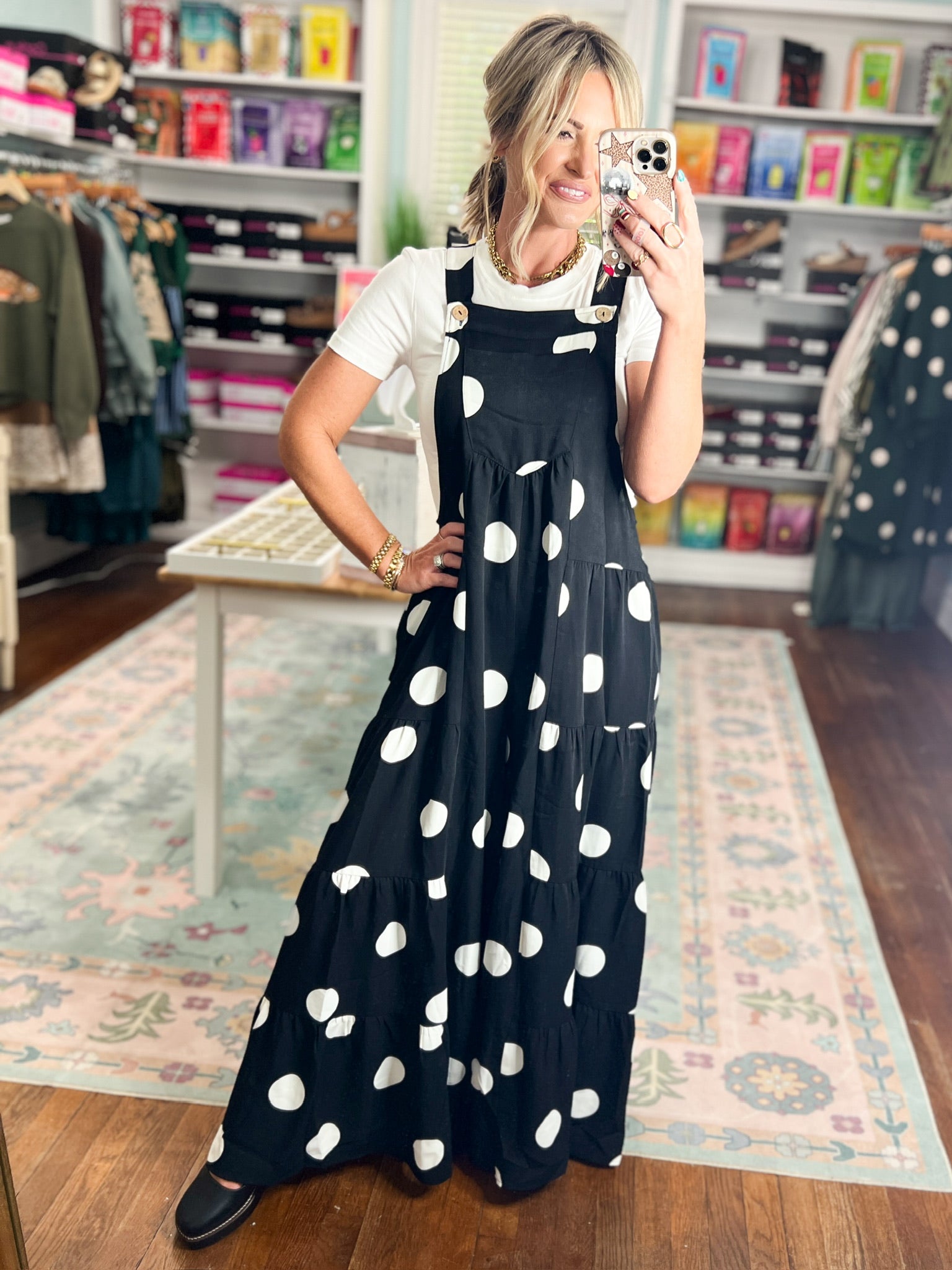 Effortlessly Spotted Tiered Jumpsuit