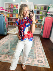 What a Vision Floral Print Top