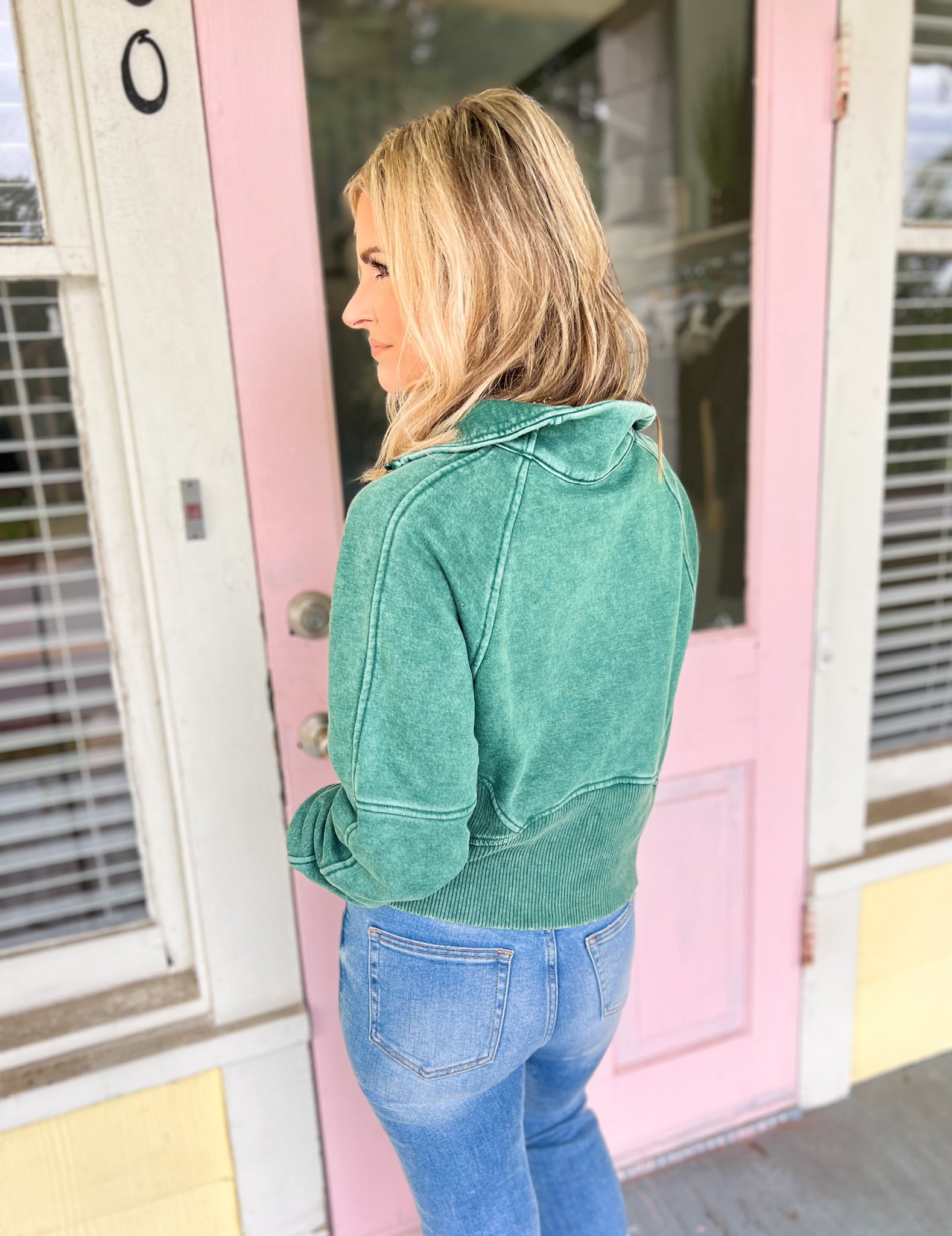 Wondering About the Wind Fleece Pullover - Dk. Green