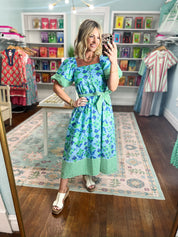 Something Special Botanical Print Midi Dress - Blue