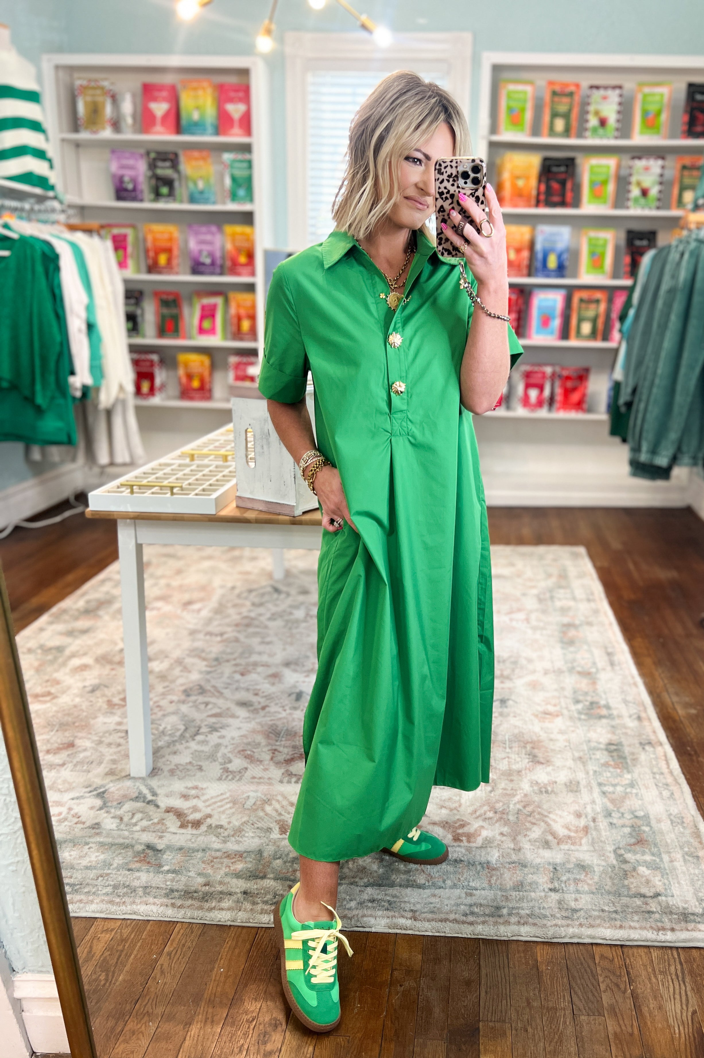 Everywhere Together Midi Dress - Green