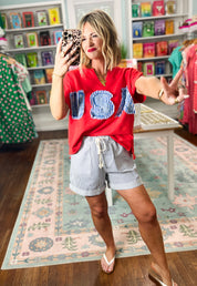 All American Girl Mineral Washed Top