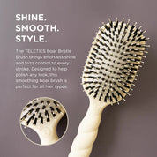 Teleties | Boar Bristle Hair Brush - Tan