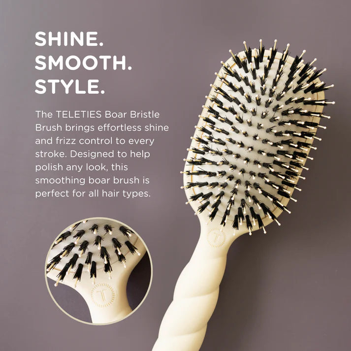 Teleties | Boar Bristle Hair Brush - Tan