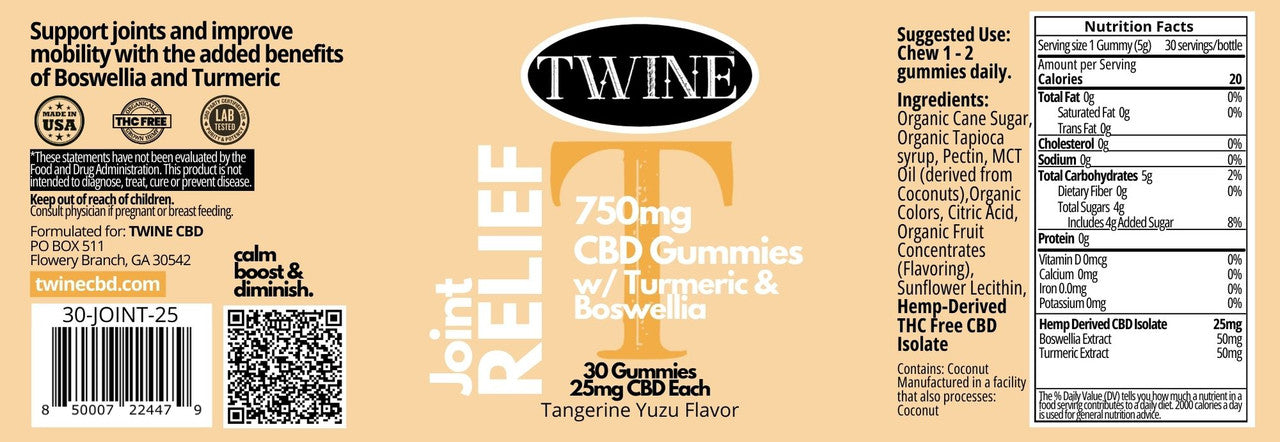 Twine Joint Relief Gummies - 750 mg
