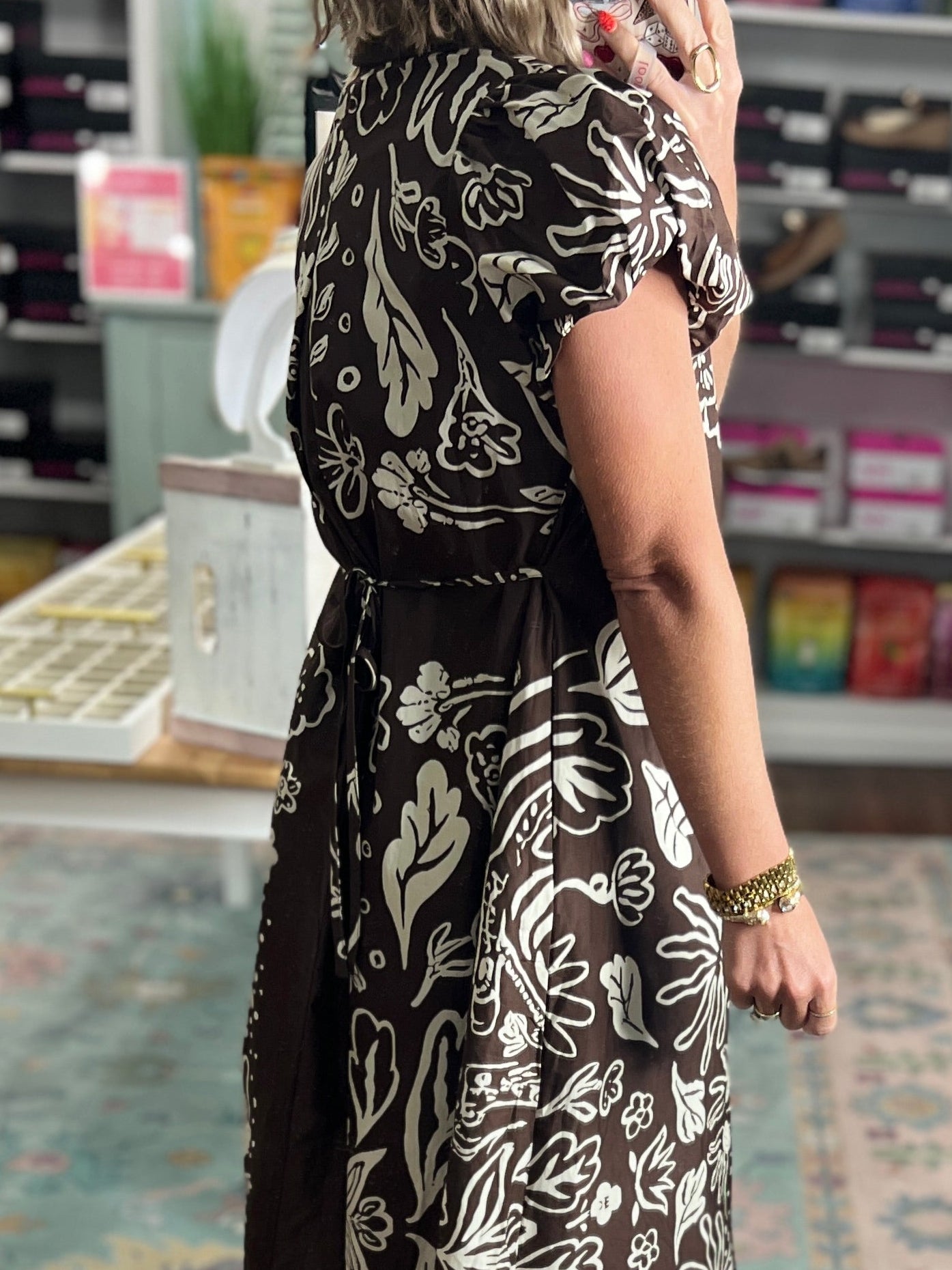 True Intention Floral Midi Dress - Brown